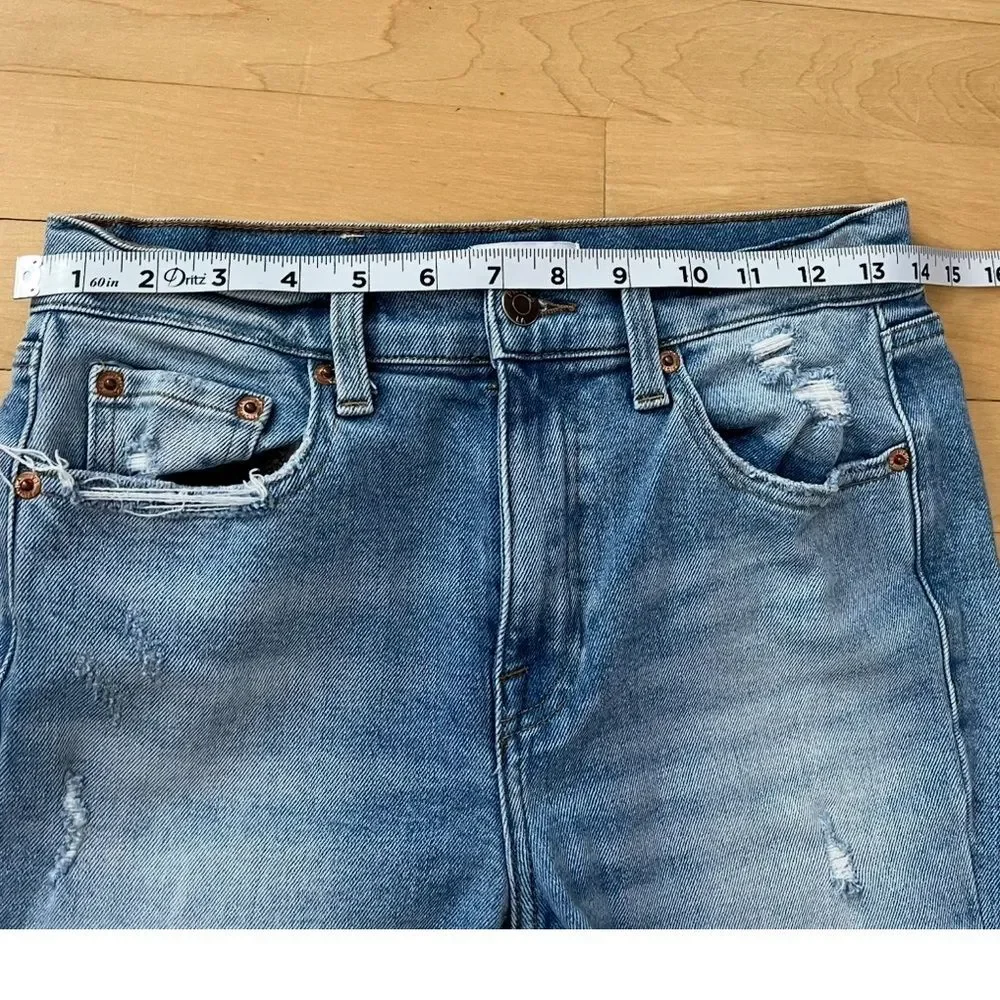 Pistola Monroe High Rise Slim Straight Cigarette Raw Hem in Dolores Park Wash 26 - Picture 7 of 13